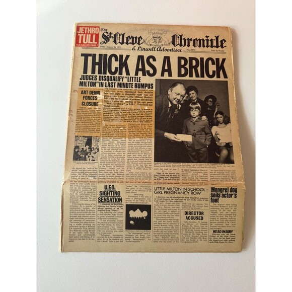 Jethro Tull Thick As A Brick LP 1972 White Label DJ Promo MS 2072 VG Newspaper - Picture 3 of 16
